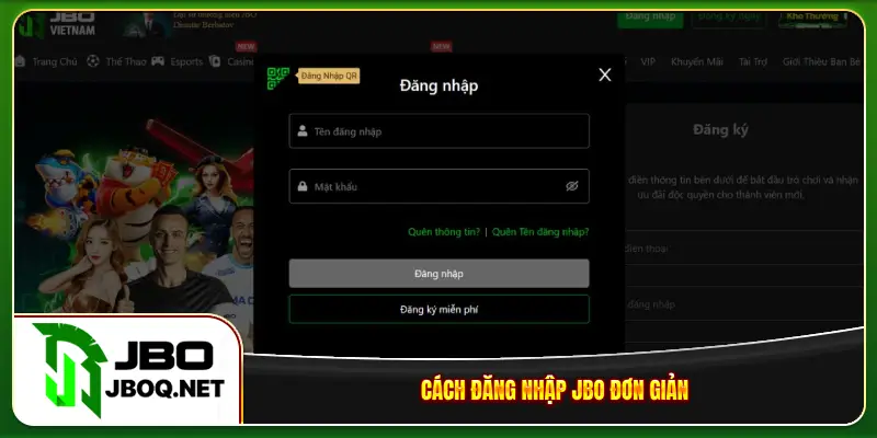 Cách đăng nhập JBO đơn giản