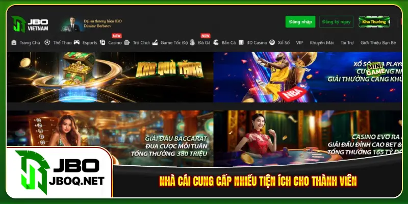 Nhà cái cung cấp nhiều tiện ích cho thành viên